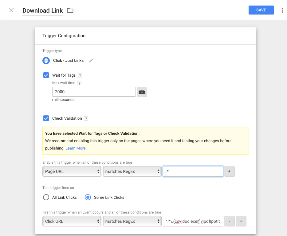 Google Tag Manager Download Trigger