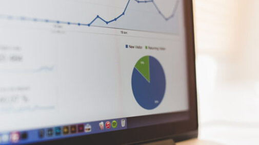 Laptop with google analytics screenshot