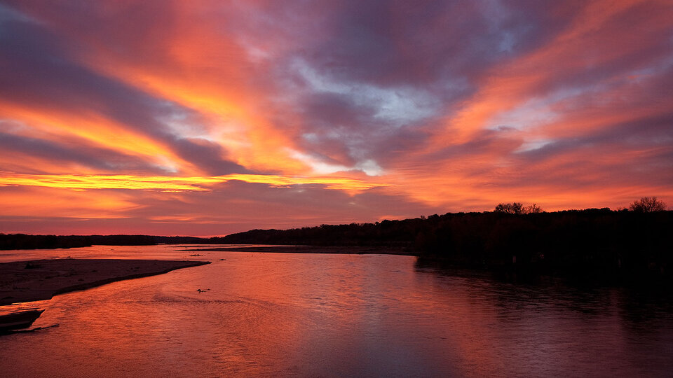 Platte River at sunset