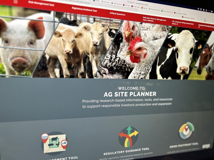 screenshot of the ag site planner website